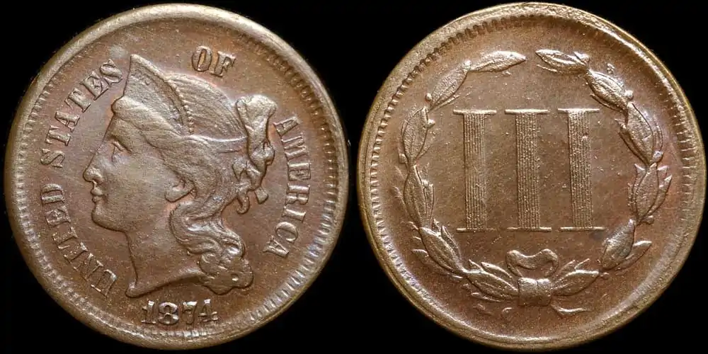 Counterfeit-Detection:-1874-Three-Cent-Nickel-Die-Trial---Spark-Erosion