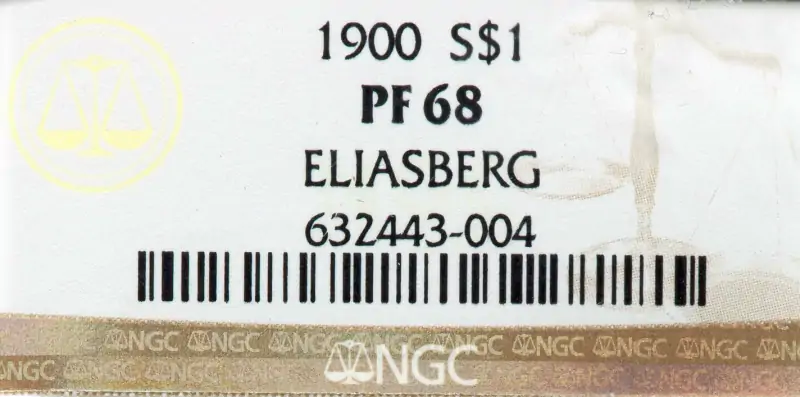 Eye-Candy:-1900-Morgan-Silver-Dollar-Proof-NGC-PR-68---Eliasberg-Collection