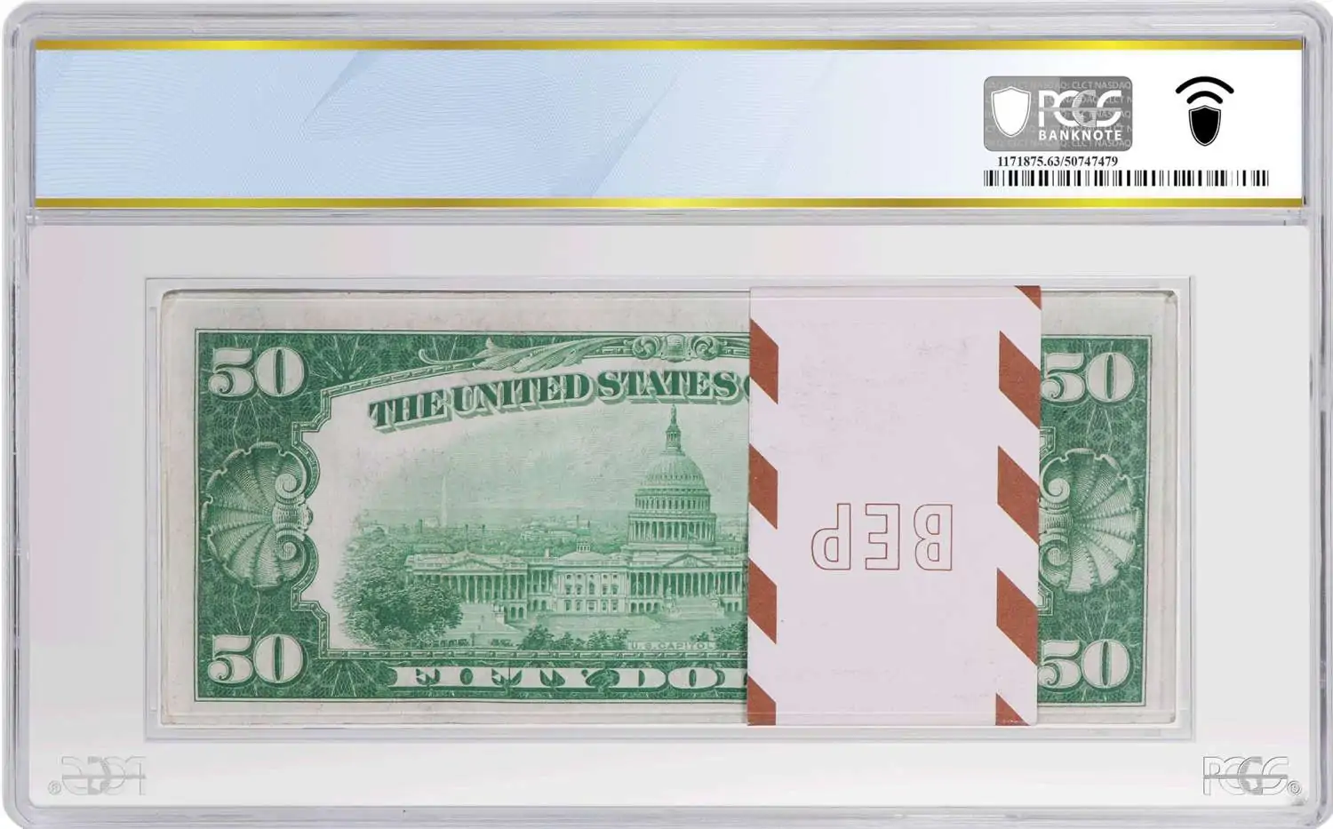 PCGS-Grades-Extremely-Rare-100-Pack-Of-Series-1928A-$50-Federal-Reserve-Notes