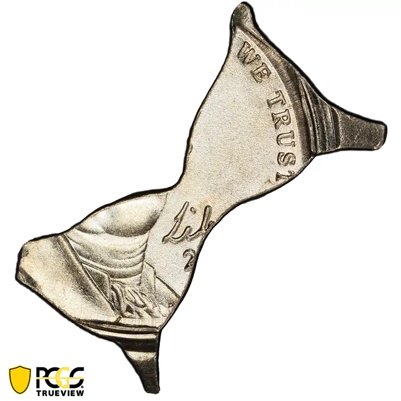 Jefferson-Nickel-Struck-On-Bowtie-Web-Scrap-PCGS-MS-61