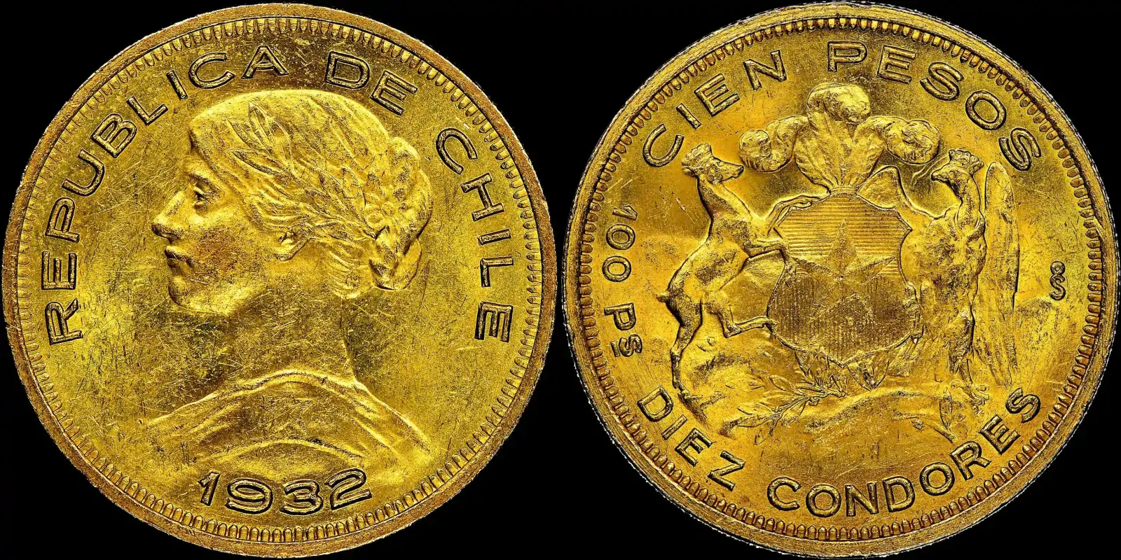 Socialist-Republic-Of-Chile.-The-1932-Gold-100-Pesos