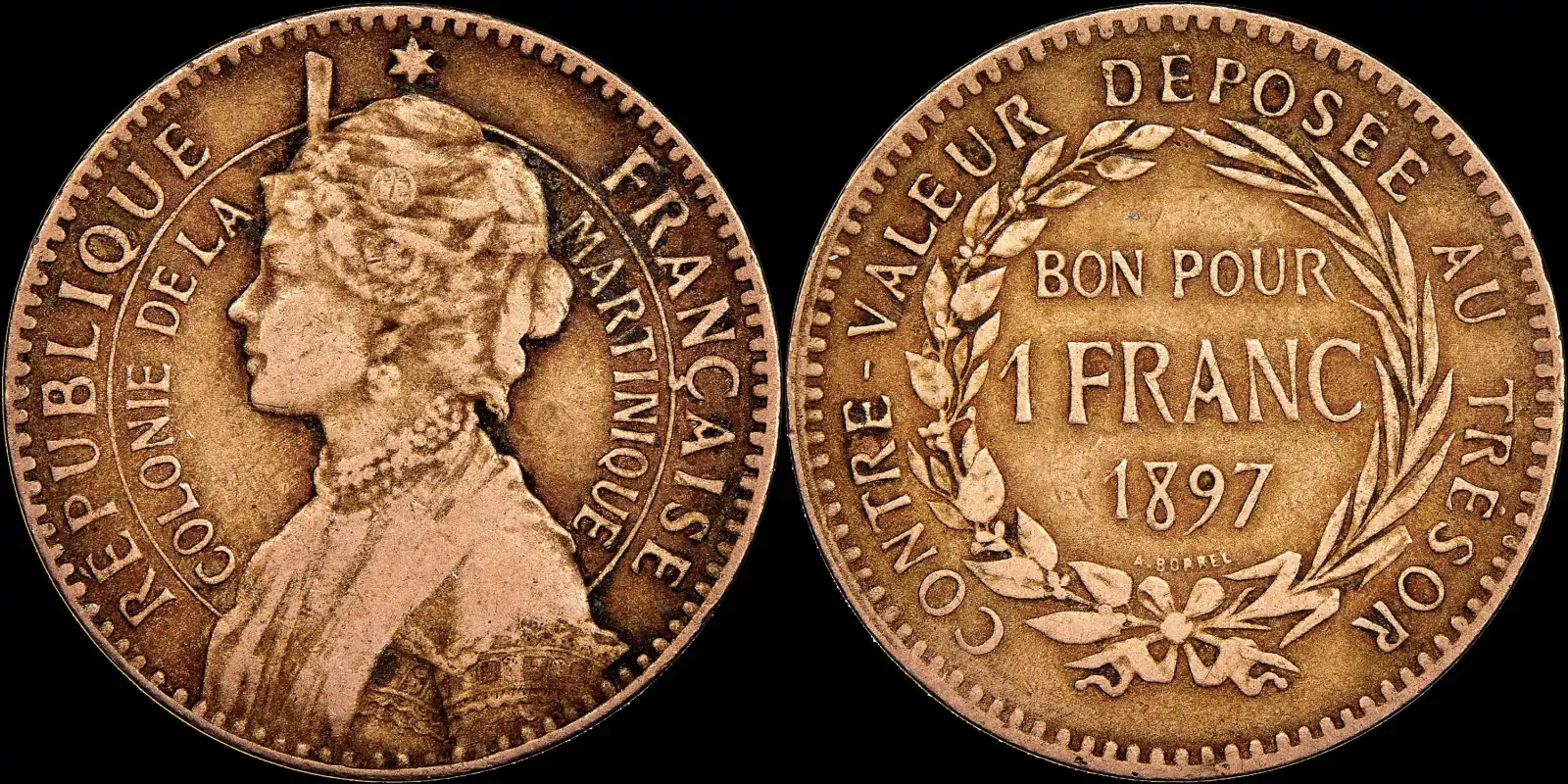 Martinique-1897-Franc