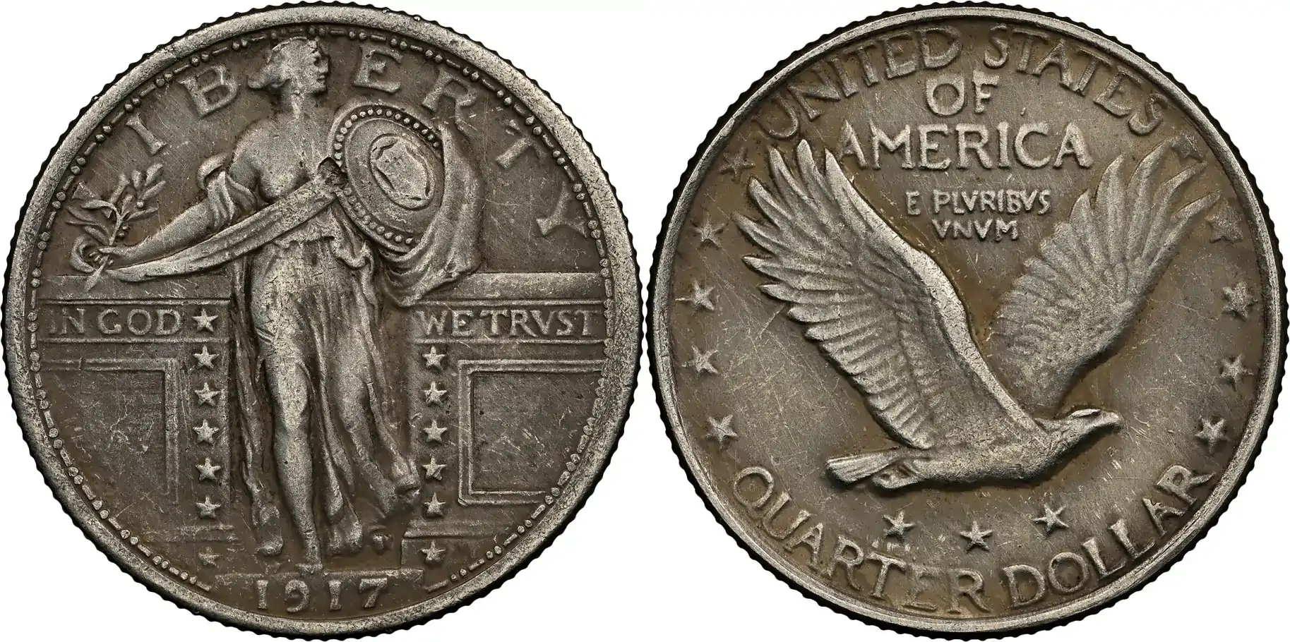 Counterfeit-Detection:-1917-Standing-Liberty-Quarter