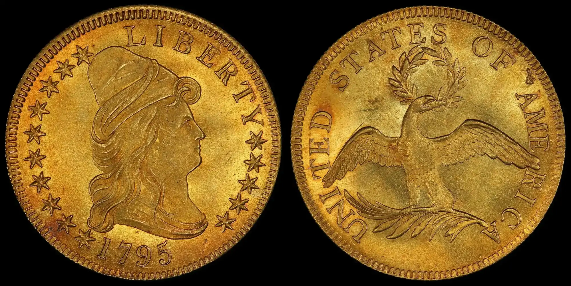 1795-Capped-Bust-Gold-Eagle,-Bd-4,-13-Leaves,-Garrett