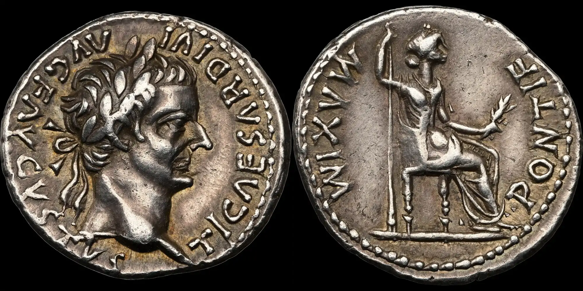 Ad-14-37-Silver-Denarius-Showing-Tiberius-Was-Issued-Under-His-Rule