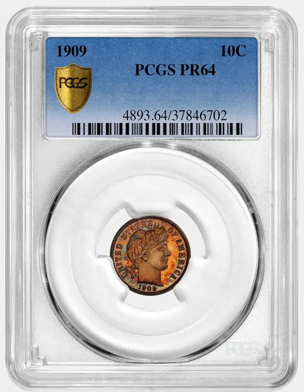 Toner-Tuesday:-1909-Proof-Barber-Dime-PCGS-PR-64