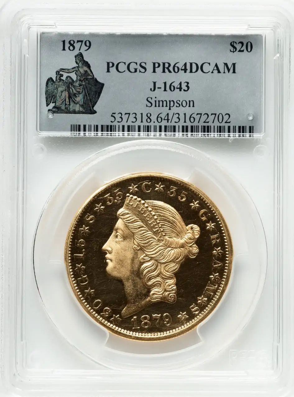1879-$20-Liberty-Head-Quintuple-Stella,-Judd-1643,-Pollock-1843,-Low-R.7,-PCGS-PR-64-Deep-Cameo