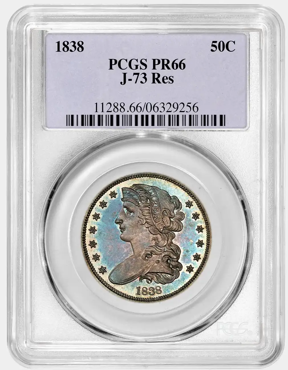 1838-Judd-73-Restrike-Pattern-Half-Dollar-PCGS-PR-66