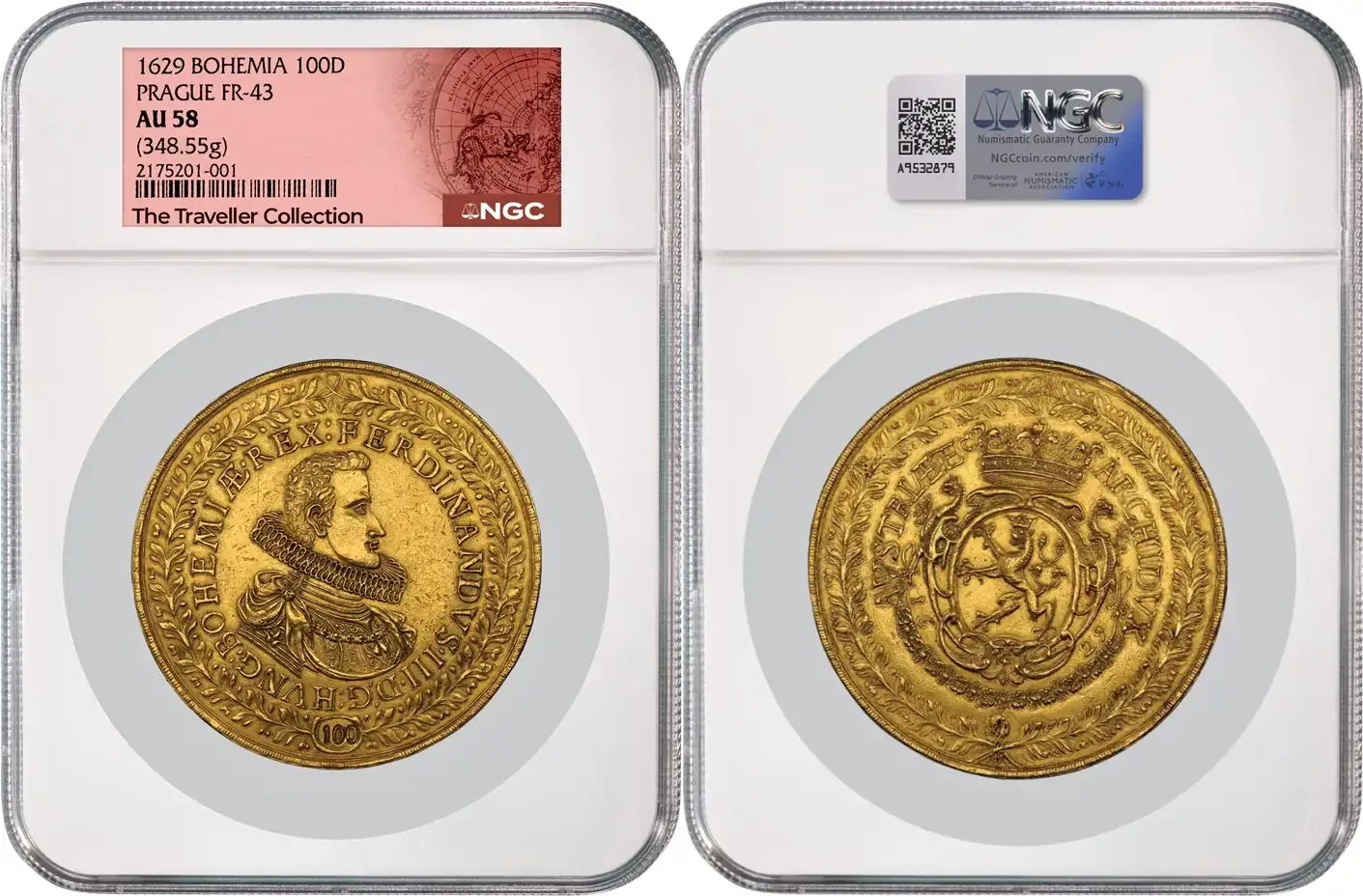 1629-Bohemia-Prague-100-Ducats-NGC-AU-58,-With-Estimate-Of-$1.5-Million