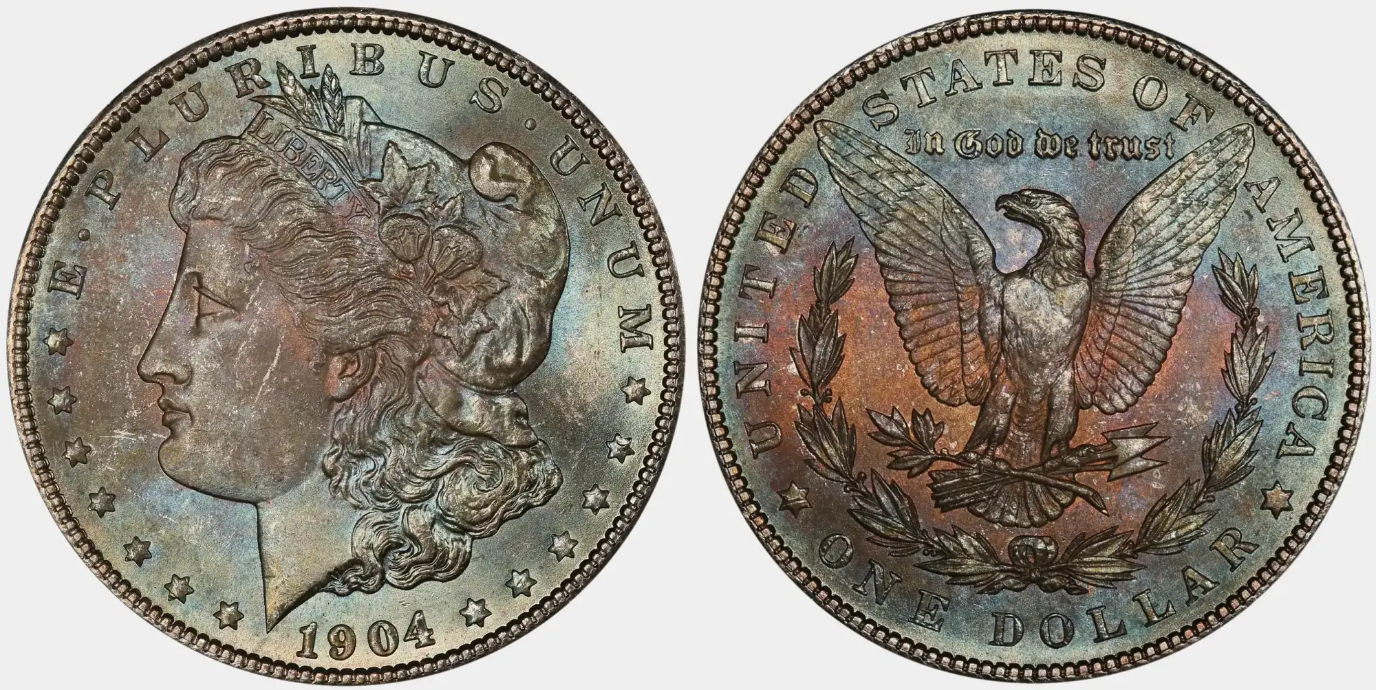 1904-Morgan-Dollar-PCGS-MS-66+-Rainbow-Toned