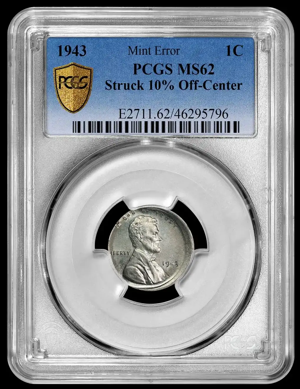 1943-Lincoln-Steel-Cent-Struck-10%-Off-Center-PCGS-MS-62