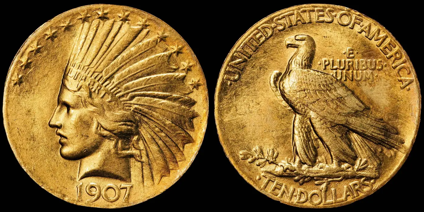 1907-Wire-Rim-Indian-Gold-Eagle-PCGS-MS-64