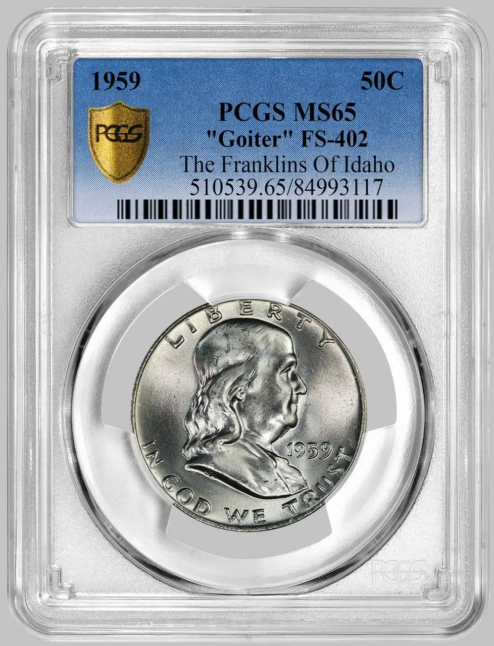 1959-Franklin-Half-Dollar-PCGS-MS-65-Goiter-Variety-FS-402-Franklins-Of-Idaho