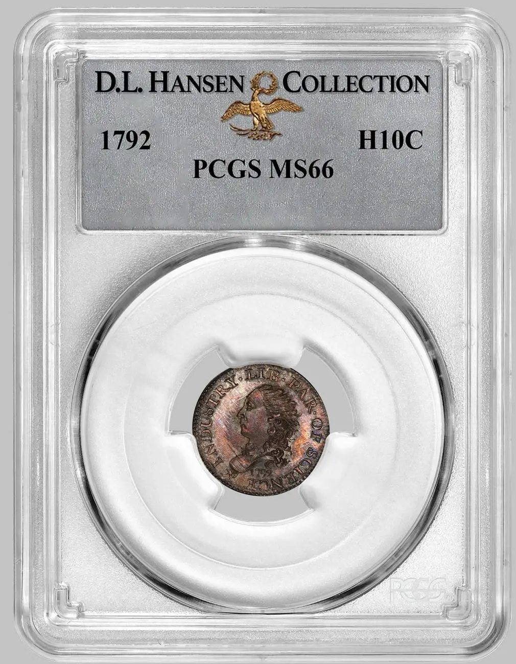 1792-Half-Disme-PCGS-MS-66-D.-L.-Hansen-Collection