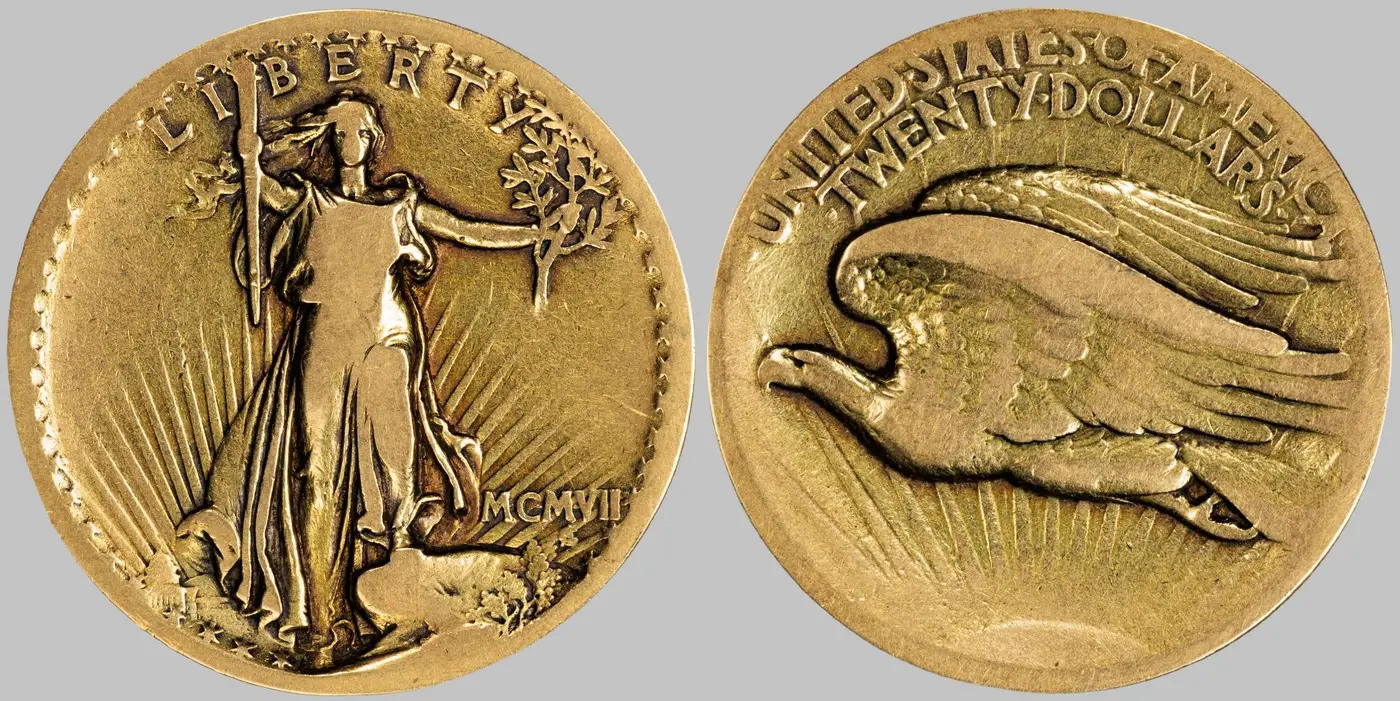 1907-St-Gaudens-Double-Eagle-High-Relief-Wire-Edge-PCGS-VG08