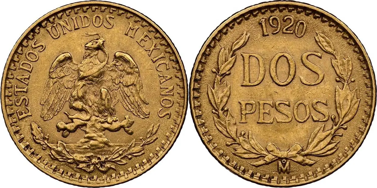 Counterfeit-Detection:-Mexico-1920-2-Pesos-Gold
