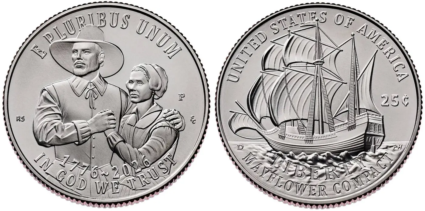 2026-Semiquincentennial-Two-Roll-Sets-And-Bags-Of-The-Mayflower-Compact-Quarter-Available-On-2/5/26
