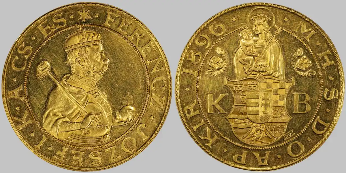 1896-Hungary-Gold-9-Ducat-PCGS-PL-61-Featuring-Franz-Josef-And-Madonna-And-Child