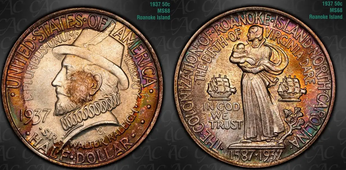 1937-Roanoke-Island-Half-Dollar-Commemorative-CAC-MS-68