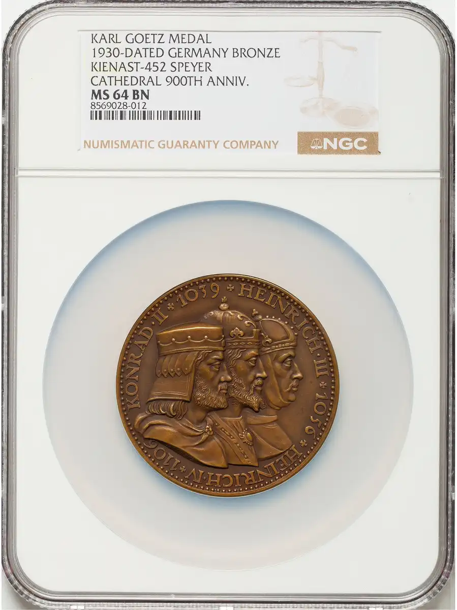 Speyer-Cathedral---900th-Anniversary-Karl-Goetz-Bronze-Medal-1930-Dated-NGC-MS-64BN,-Kienast-452