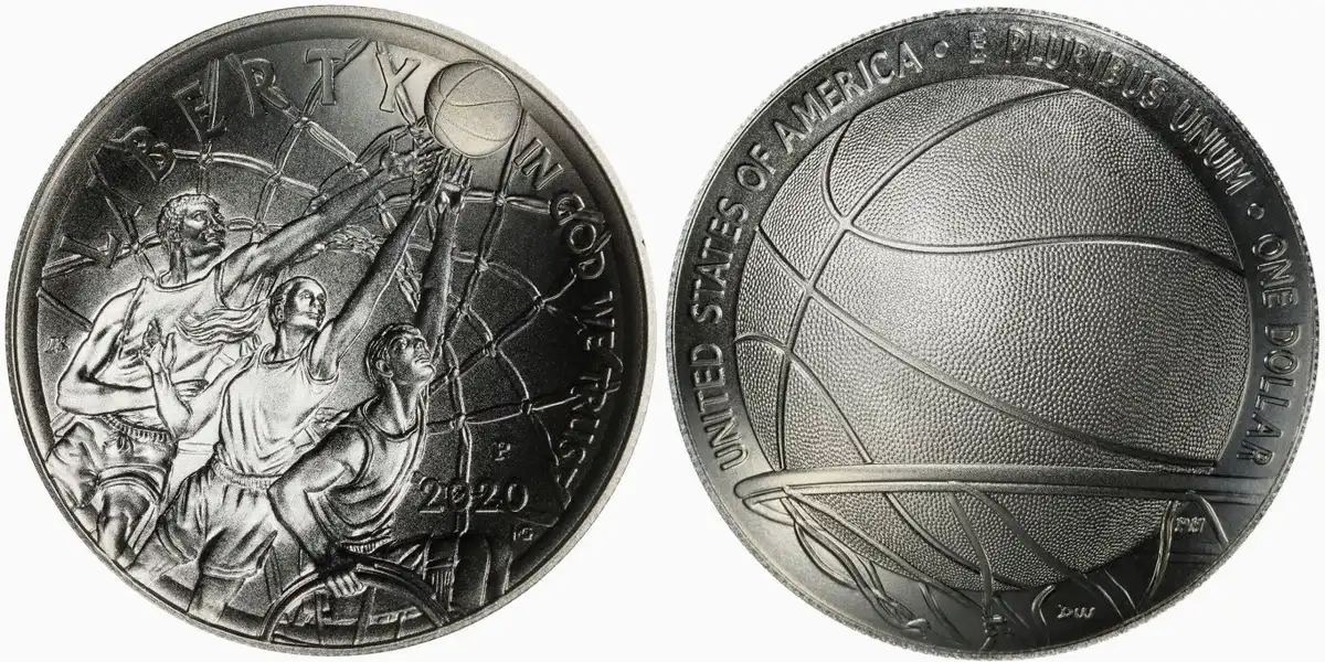 2020-P-Basketball-Hall-Of-Fame-Commemorative-Dollar-PCGS-MS-70