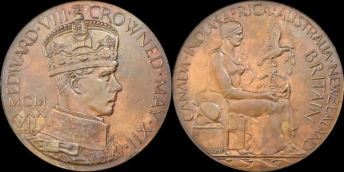 1937-British-Bronze-Medal-That-Was-Struck-For-The-Coronation-Of-Edward-VIII-NGC-MS-63BN