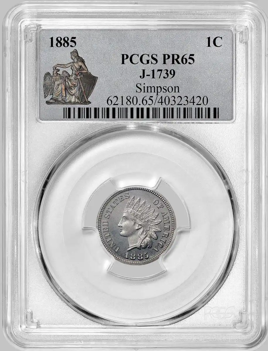 1885-Indian-Head-Cent-Pattern,-J-1739,-Struck-In-Aluminum,-PCGS-PR-65