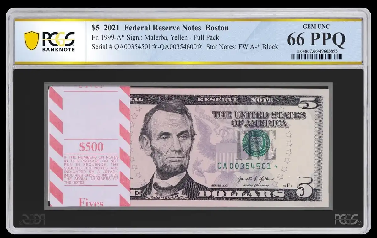 2021-$5-Boston-Star-Note-Pack,-PCGS-Gem-Unc-66-PPQ