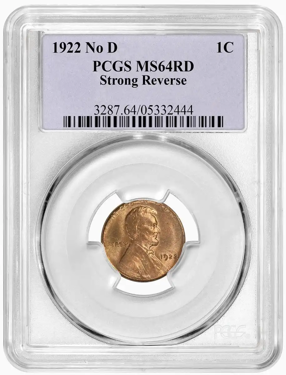 1922-No-D-Lincoln-Wheat-Cent,-Top-Pop,-MS-64RD