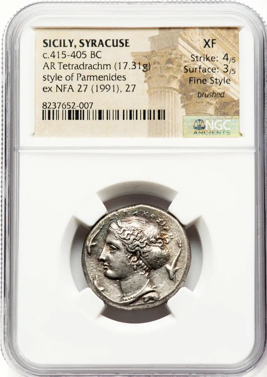415-405-BC-Silver-Tetradrachms-Of-Syracuse,-NGC-XF-Strike-4,-Surface-3