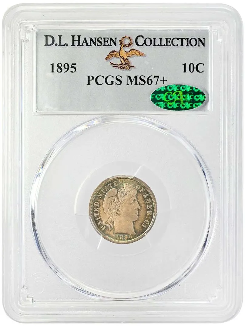 1895-Barber-Dime,-PCGS-MS-67+,-Cac,-DL-Hansen-Collection