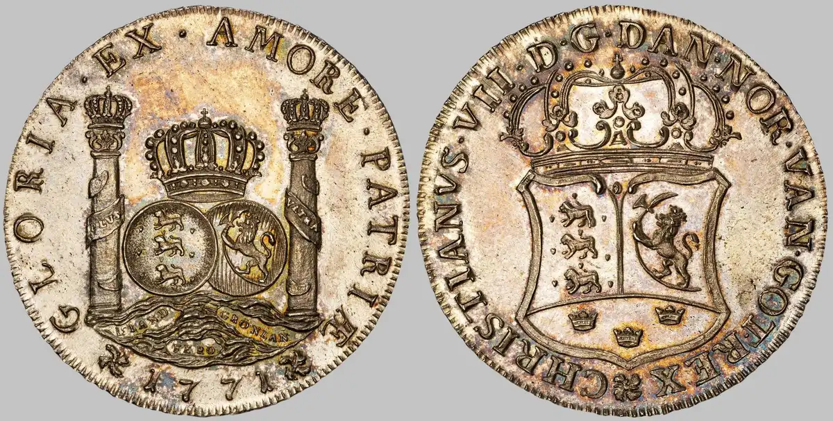 1771-1774-Denmark-Greenland-Dollar-Greenland-Piastre,-PCGS-MS-66,-Finest-Known