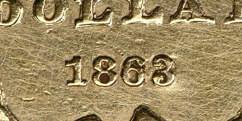 Counterfeit-Detection:-1863-Gold-Dollar-Altered-Date
