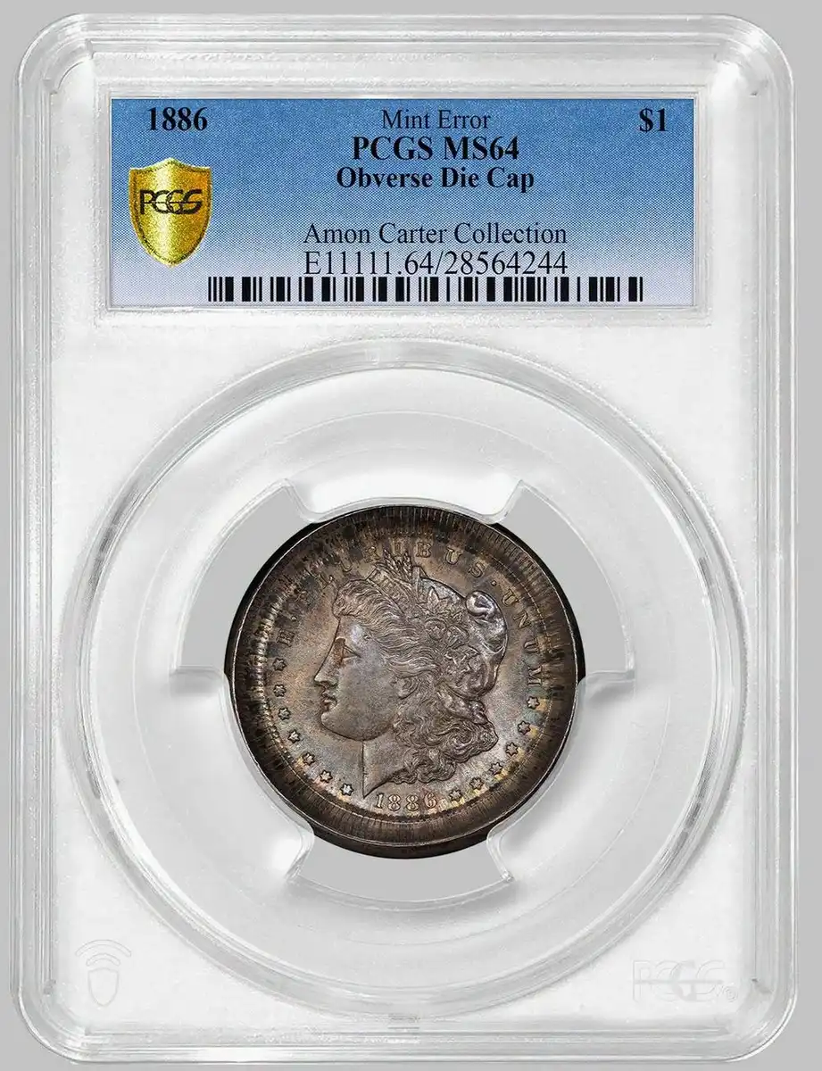 1886-Morgan-Dollar-Obverse-Die-Cap-W/-Incused-Brockage-Reverse,-PCGS-MS-64