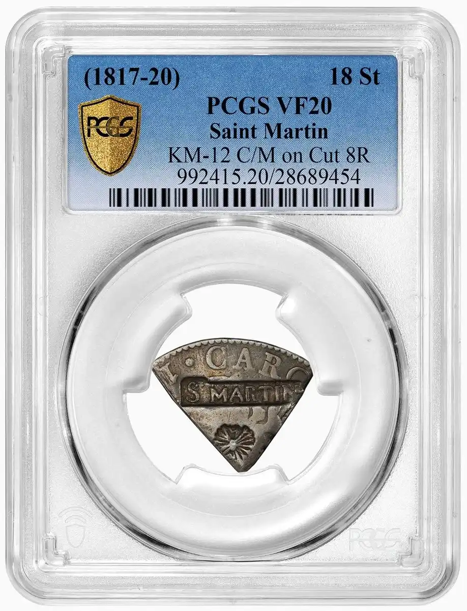 1817---1820-Saint-Martin-18-Stuivers,-PCGS-VF20,-One-Fifth-Of-An-8-Reales