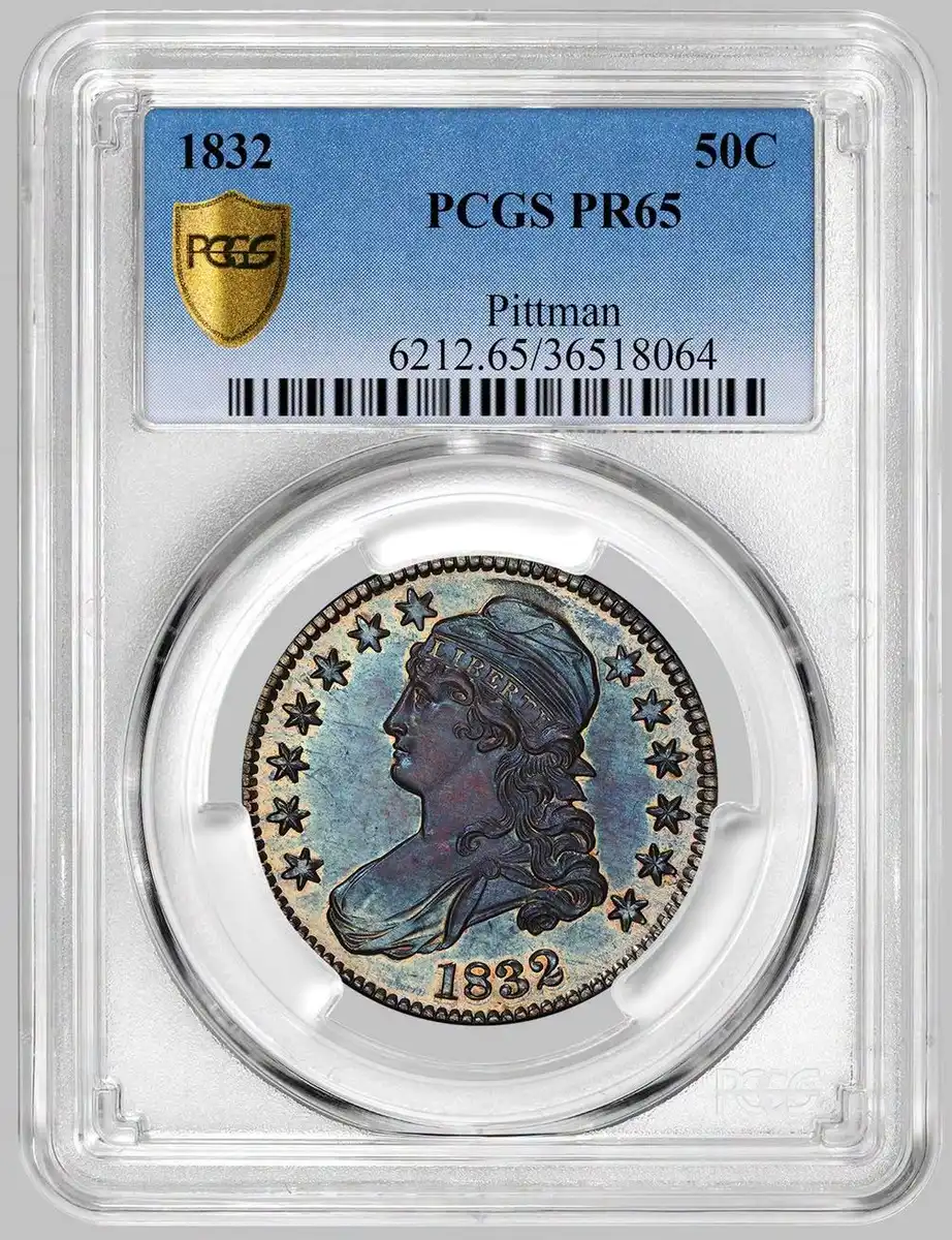 1832-Capped-Bust-Half-Dollar-Proof,-PCGS-PR-65,-Pittman-Collection