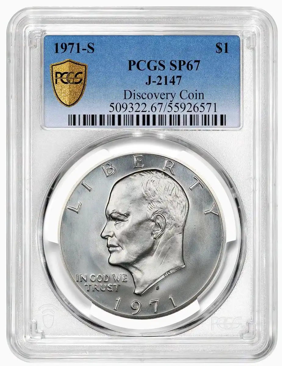 1971-S-Eisenhower-Dollar,-J-2147-Pattern.-PCGS-SP-67,-Discovery-Coin
