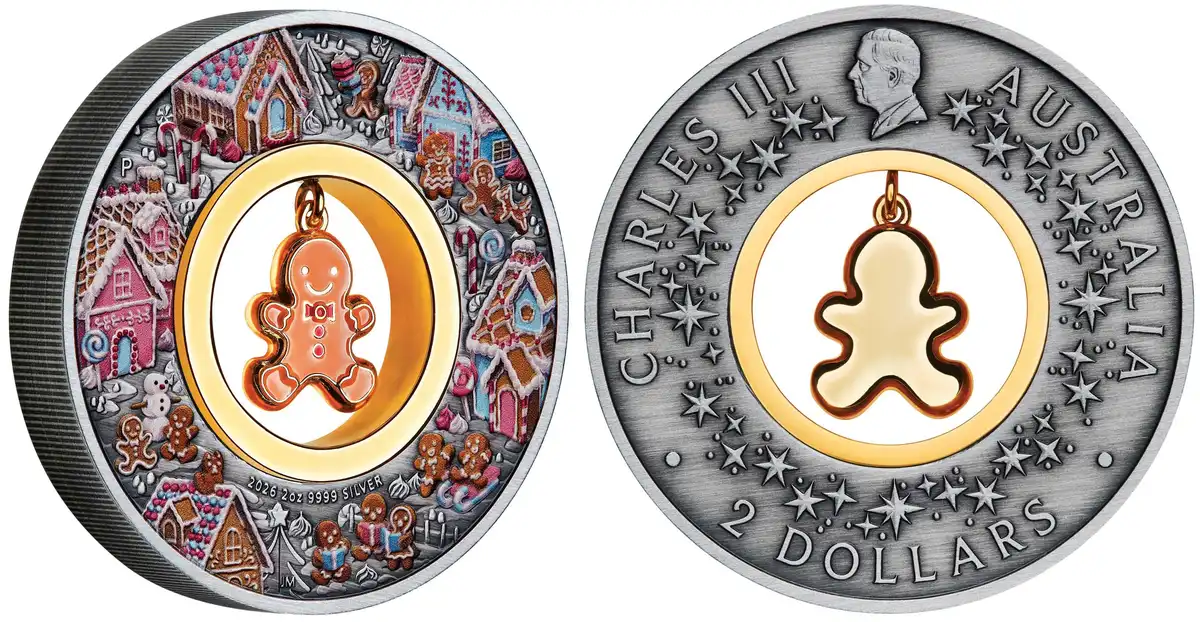 2026-Perth-Mint-Unboxing:-Gingerbread-Christmas-2026-2oz-Silver-Antiqued-Coloured-Coin