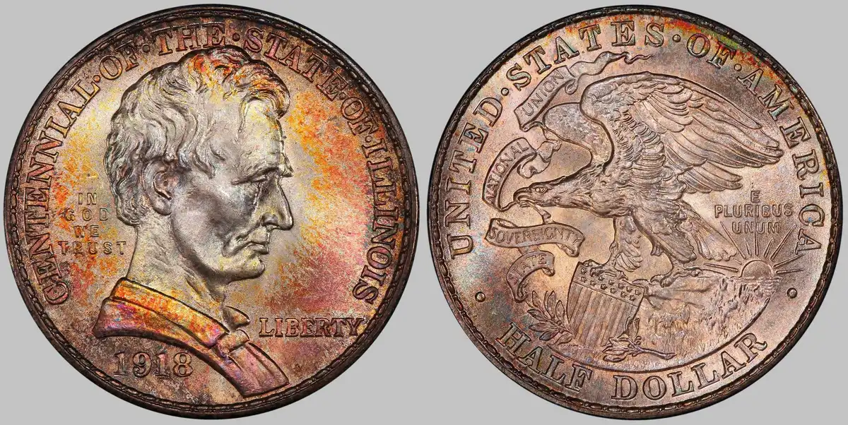 1918-Illinois-Centennial-Lincoln-Half-Dollar-Commemorative,-PCGS-MS-68+