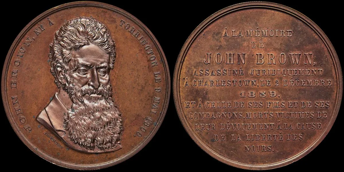 1859-John-Brown-French-Tribute-Medal,-Devotion-To-Black-Freedom,-NGC-MS-63BN