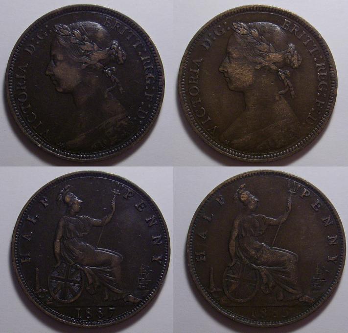 Need-Help-For-Pair-British-Halfpennies-1885/1887