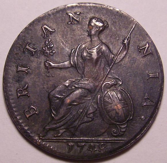 British-1/2-Penny-1748-In-Great-Grade...