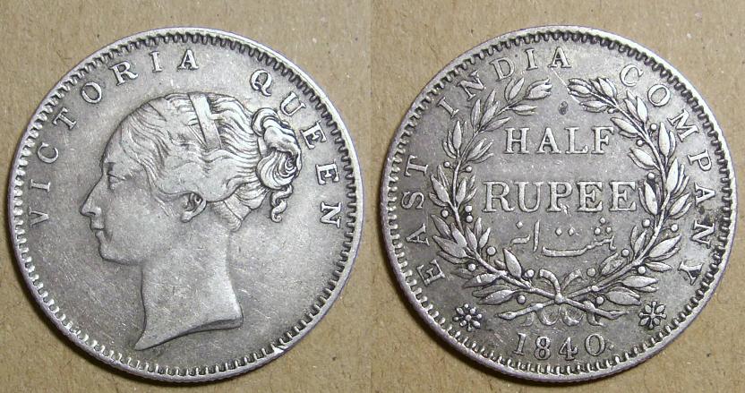 India-1840-Silver-Coin---Type?