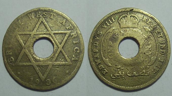 British-West-Africa-1936-Hlafpenny-Yellow-Metal?-Fake?