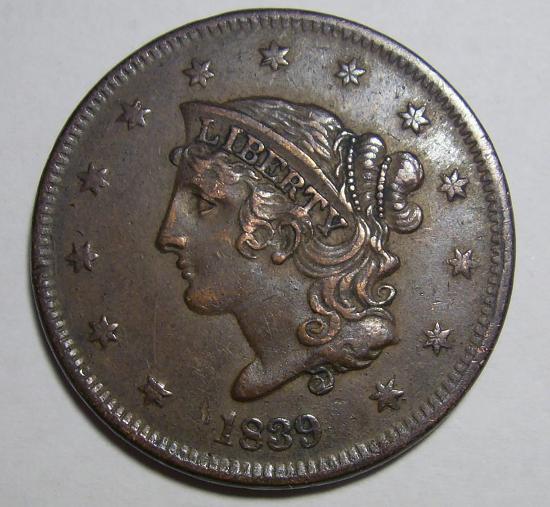 Please-ID-Newcomb?-1839-Large-Cent-Bobby-Head