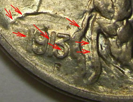 1913-Buffalo-Nickel-With-Obverse-Douling---Machine?