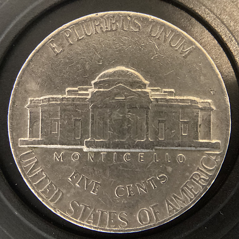 1975-Jefferson-Nickel:-Unknown-Doubling-On-Reverse.