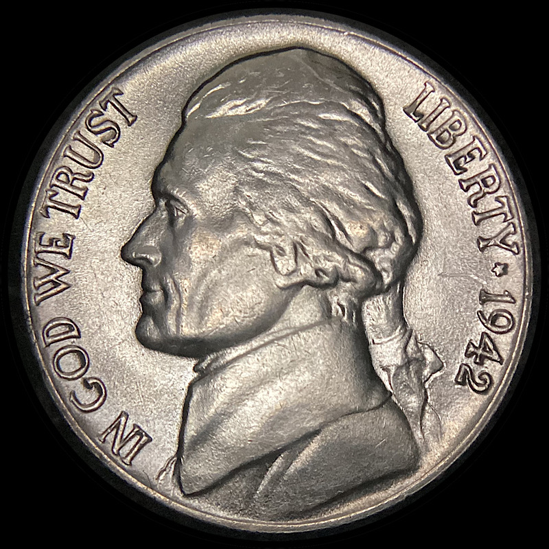 1942-Type-1-Jefferson-Nickel-Cupronickel-For-Grading.