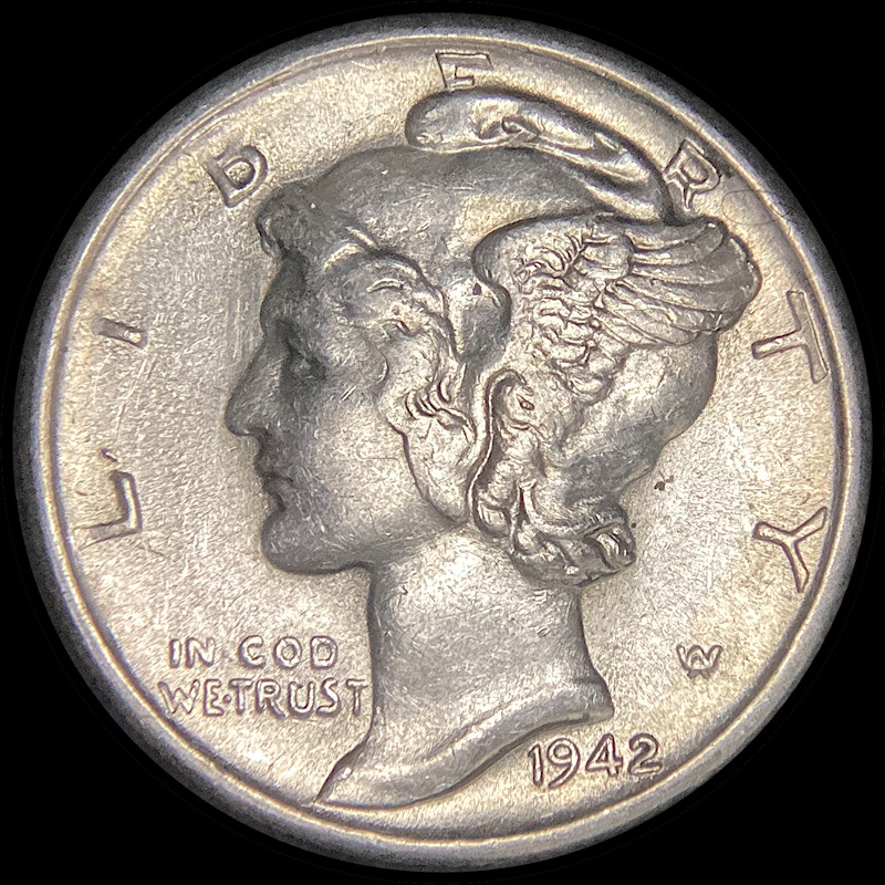 1942-S-Mercury-Dime-For-Grading.