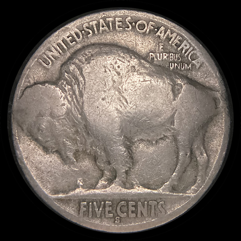 1925-S-Buffalo-Nickel-With-Strong-Die-Clash.